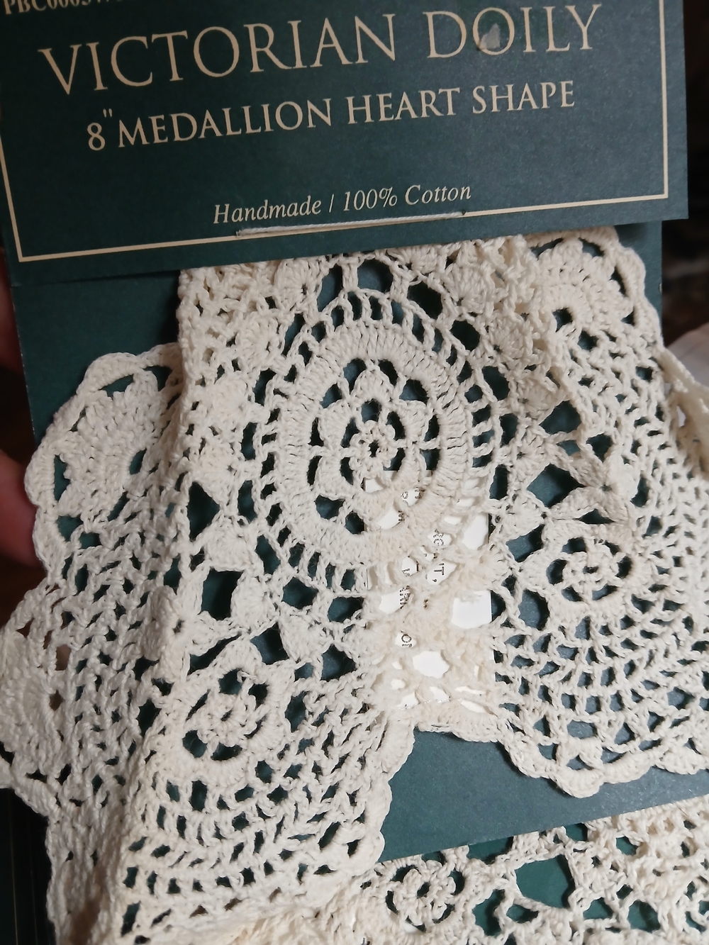 Annie's Collection Victorian Doily - Cream 8" Medallion Heart Shape - Picture 3 of 3